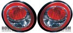 Beetle baklampor LED krom/rd