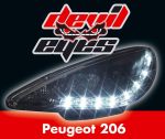 Peugeot 206 Devil Eyes Svart