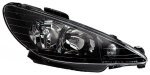 206 Strlkastare Facelift Svart