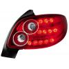 BAKLAMPOR-LED PEUGEOT 206 RÖD/CRYSTAL